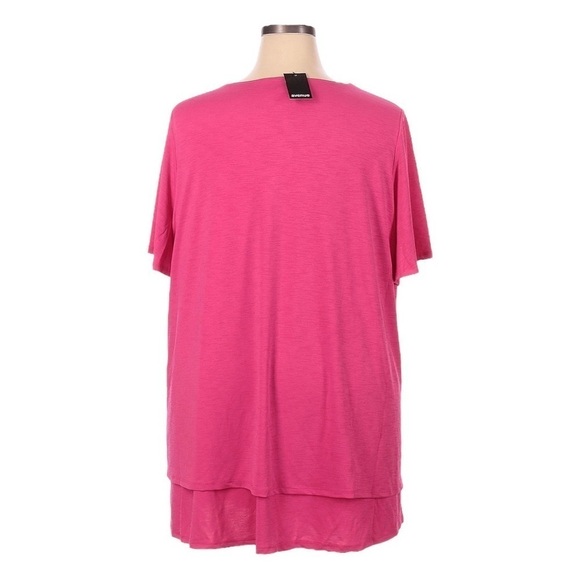 Avenue Lagenlook 22/24 Tunic NWT Nova Layered Asymmetrical Blouse Barbie Pink 3X - Picture 2 of 8